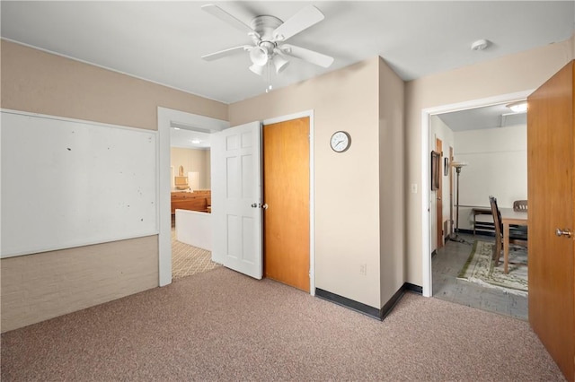 bedroom featuring carpet and ceiling fan