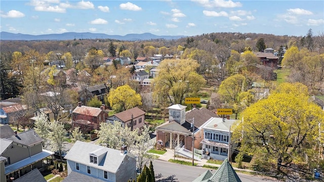 aerial view featuring a mountain view