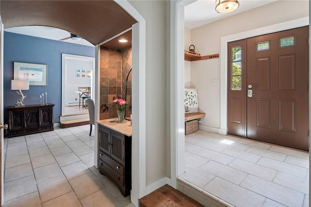 view of tiled foyer