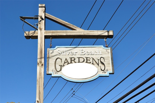 view of community sign