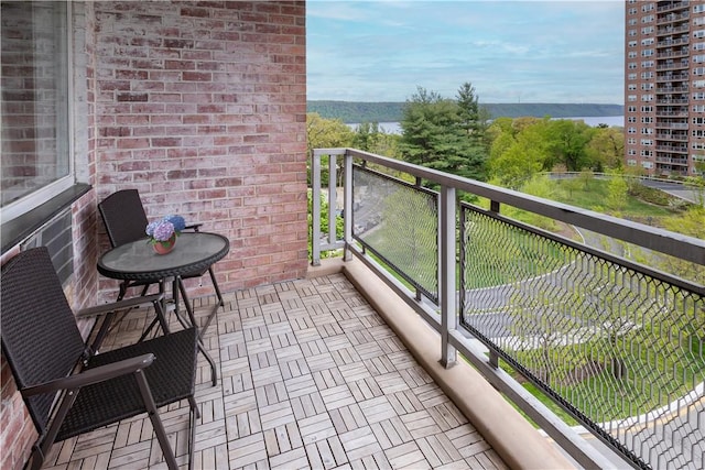 balcony with a water view