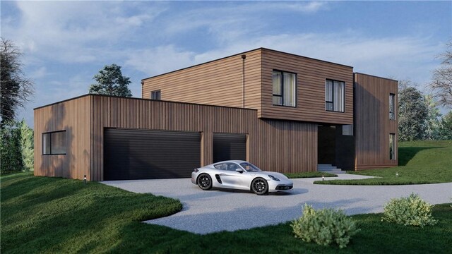 exterior space featuring a garage