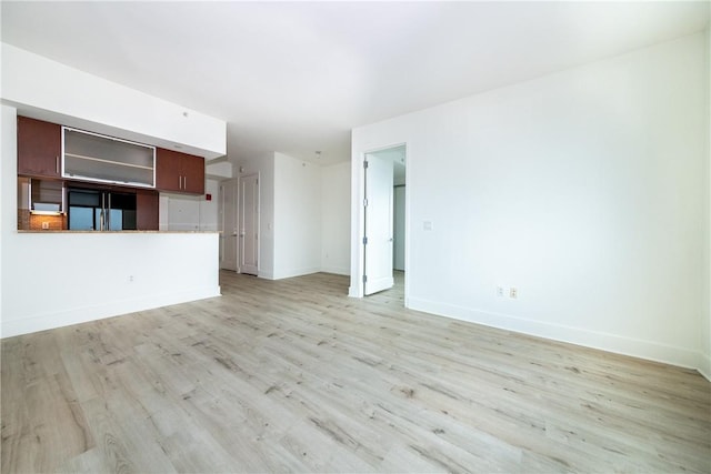 unfurnished living room featuring light hardwood / wood-style flooring