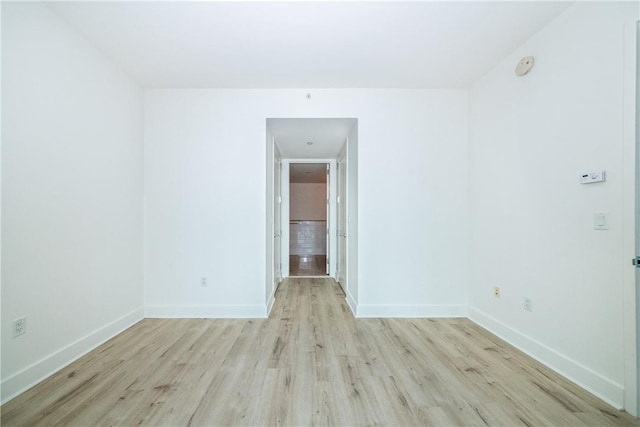 empty room featuring light wood-type flooring