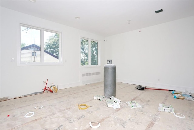 empty room with radiator heating unit