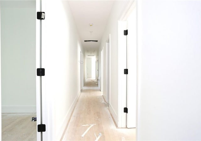 corridor featuring light hardwood / wood-style flooring