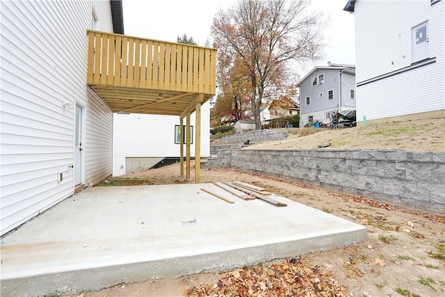 view of patio with a wooden deck