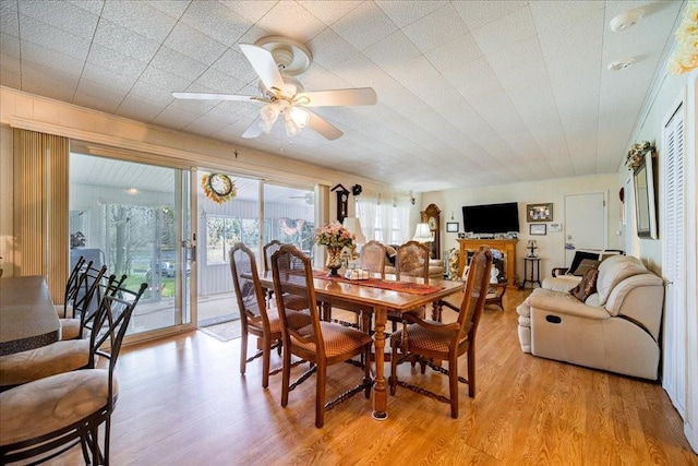 307 Beaver Lake Rd, Livingston Manor, NY 12758 - dining room featuring light wood finished floors and ceiling fan