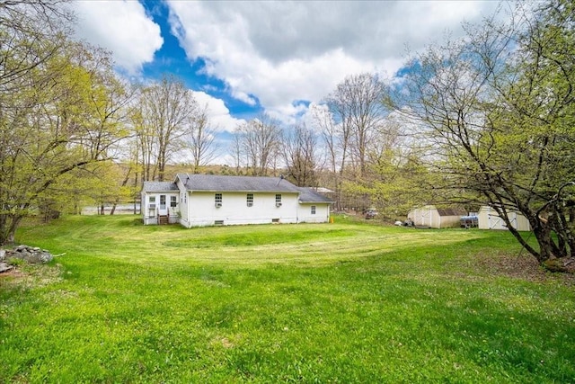 307 Beaver Lake Rd, Livingston Manor, NY 12758 - view of grassy yard featuring a shed