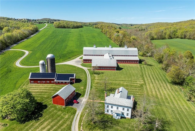 bird's eye view with a rural view