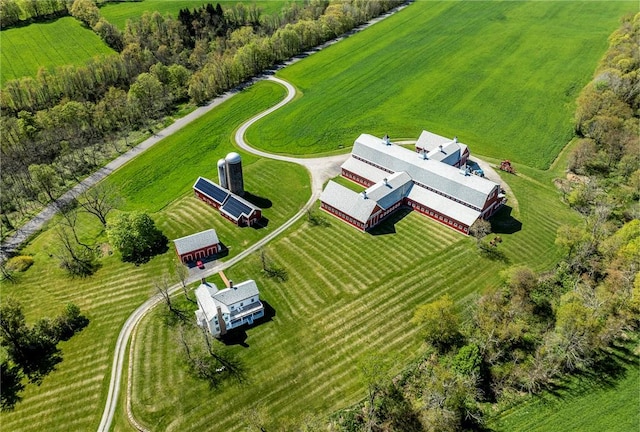 aerial view featuring a rural view