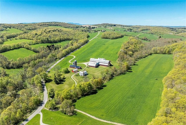 bird's eye view featuring a rural view