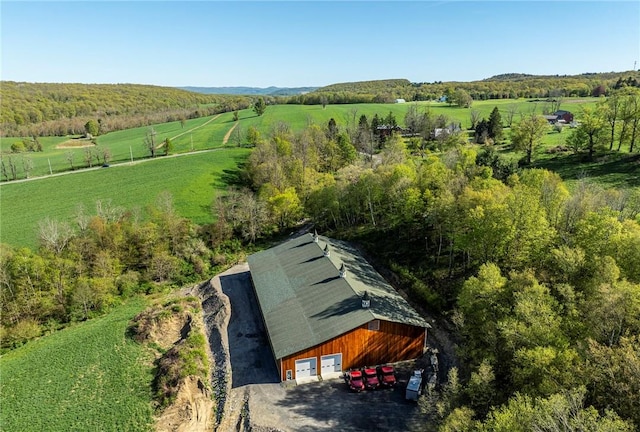 bird's eye view featuring a rural view