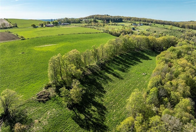 drone / aerial view with a rural view