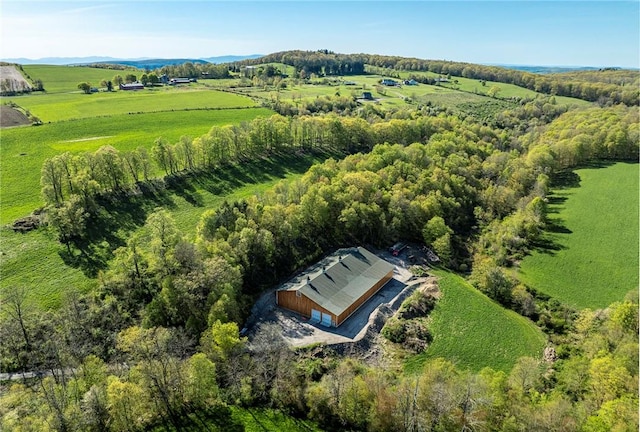 bird's eye view featuring a rural view