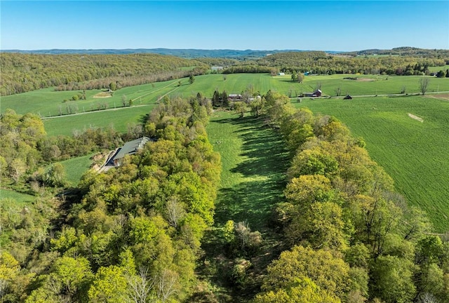 aerial view featuring a rural view