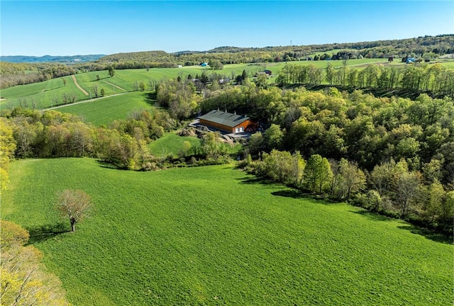 aerial view featuring a rural view