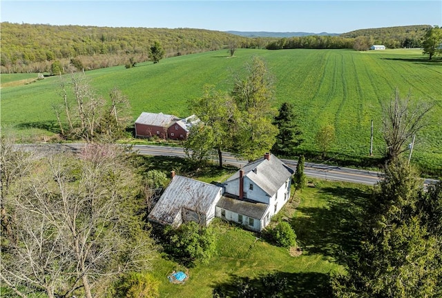 aerial view with a rural view