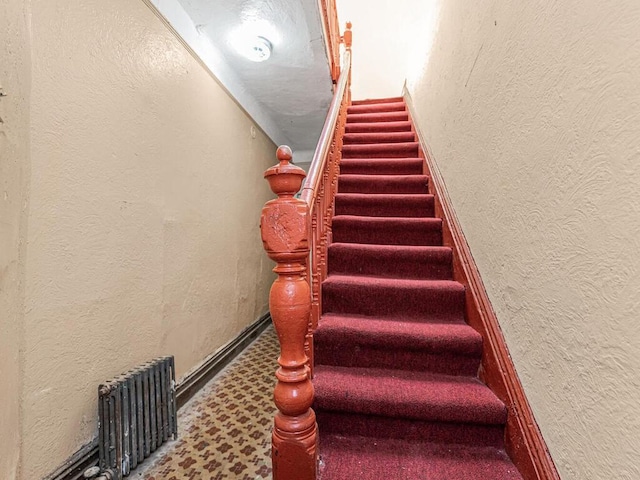 stairway with radiator