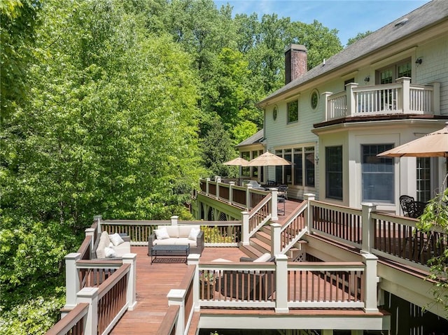 deck featuring an outdoor hangout area