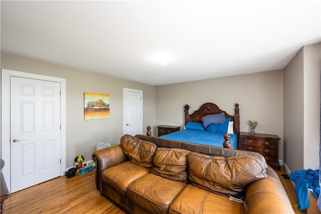 bedroom featuring light hardwood / wood-style flooring