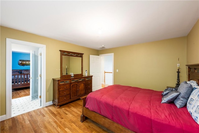 bedroom featuring light hardwood / wood-style flooring