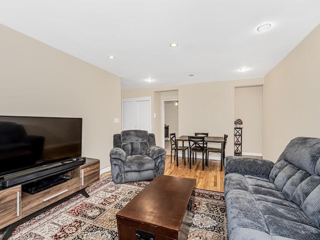 living room featuring hardwood / wood-style floors