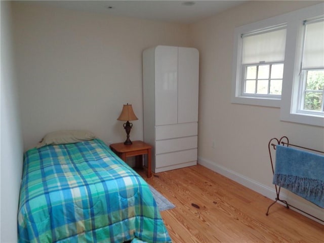 bedroom featuring light hardwood / wood-style flooring