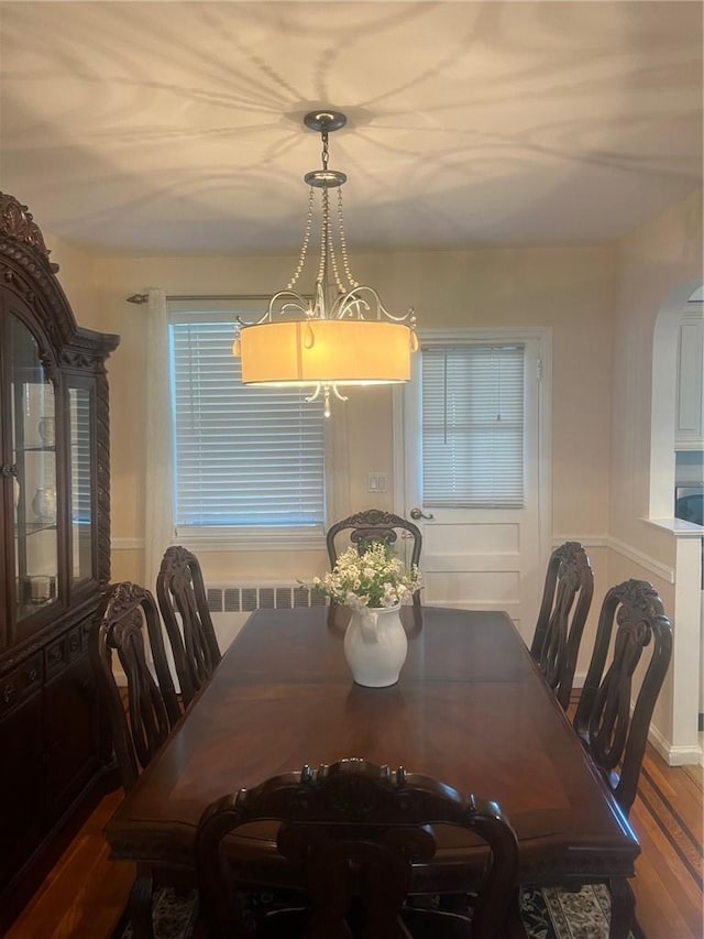 dining area featuring hardwood / wood-style flooring