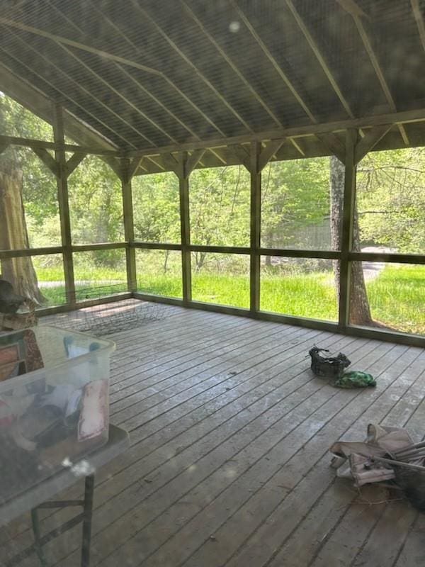 view of unfurnished sunroom