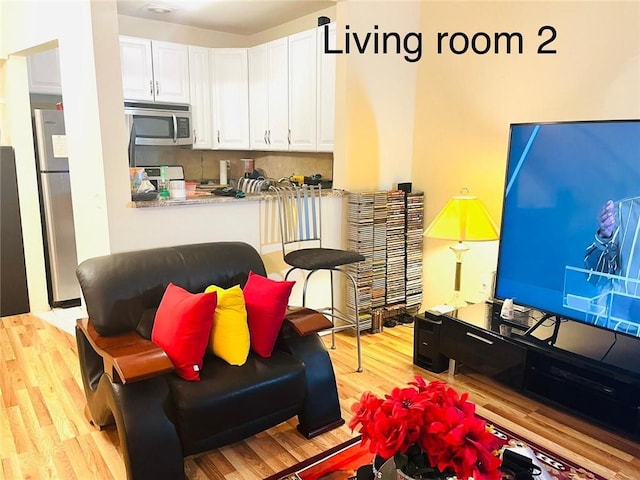 living room featuring light hardwood / wood-style flooring