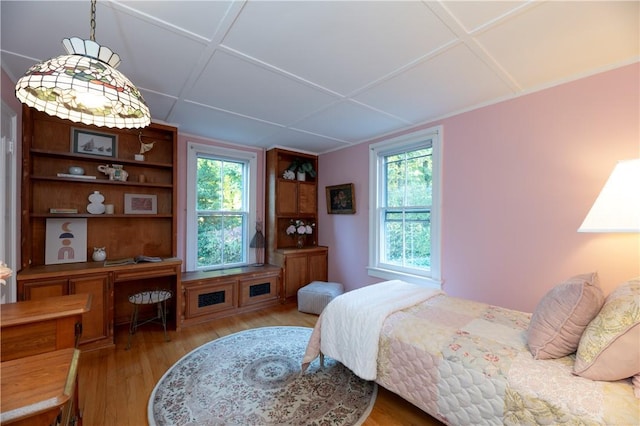 bedroom featuring light hardwood / wood-style flooring