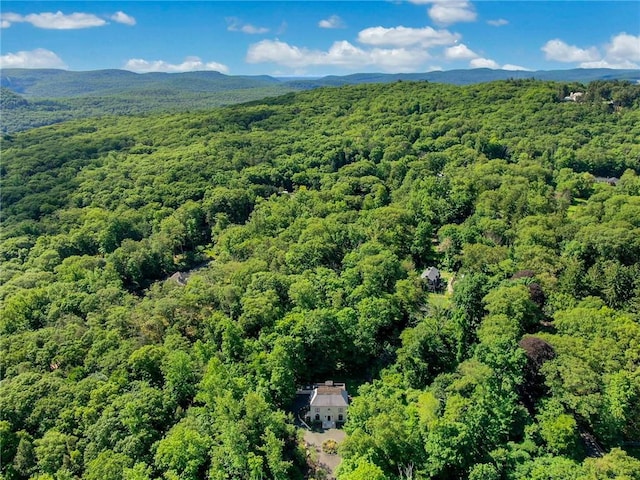 aerial view featuring a mountain view