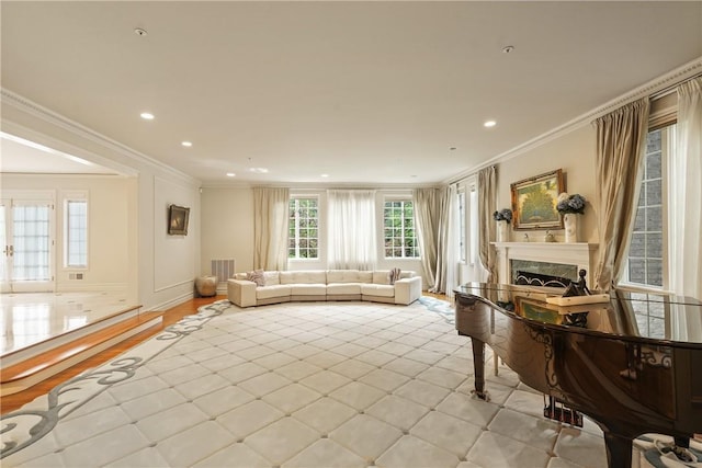 9 Lincoln Woods, Purchase, NY 10577 - living room featuring crown molding