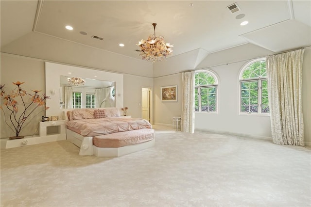 9 Lincoln Woods, Purchase, NY 10577 - bedroom featuring a notable chandelier and light colored carpet