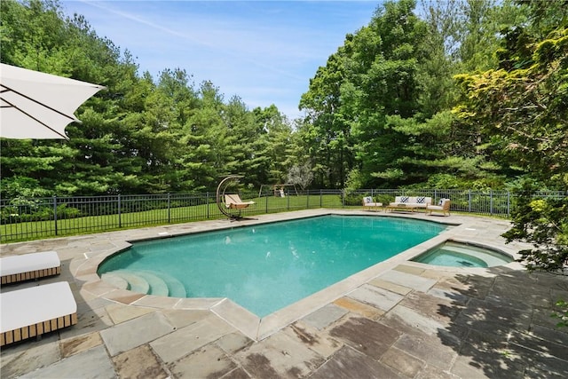 9 Lincoln Woods, Purchase, NY 10577 - view of pool with an in ground hot tub and a patio