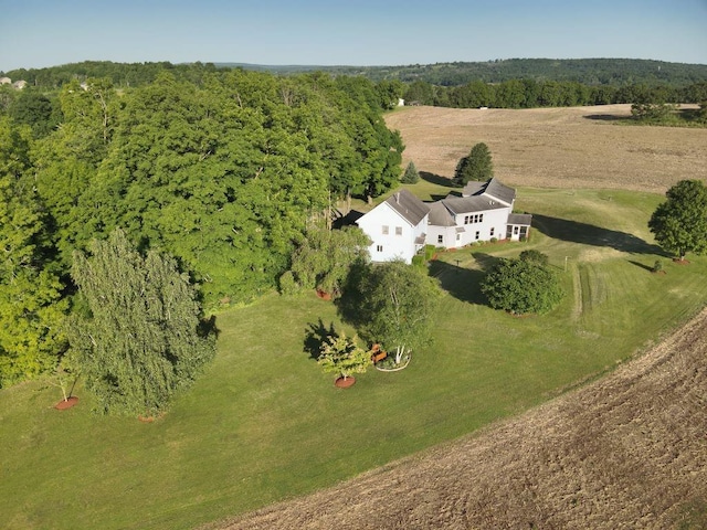 aerial view featuring a rural view