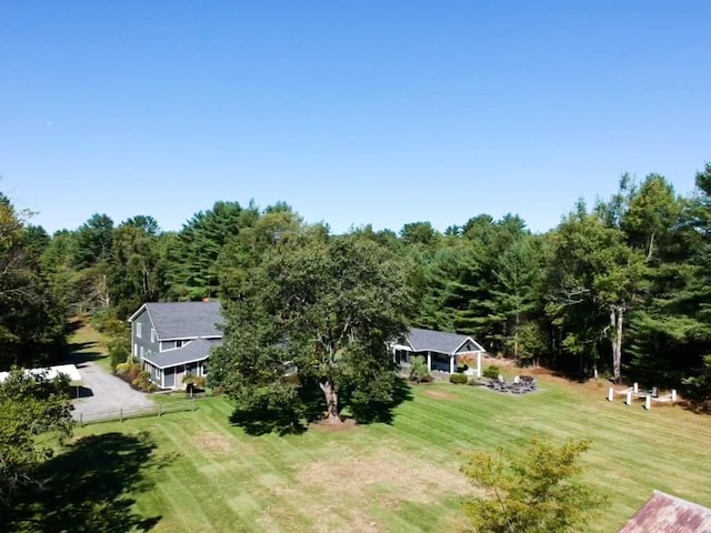 drone / aerial view with a rural view