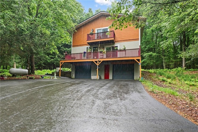 view of front of home with a garage