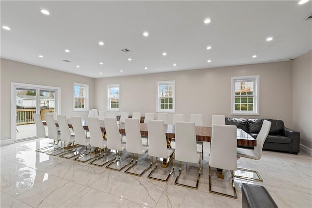 dining area with a healthy amount of sunlight