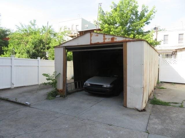 view of garage