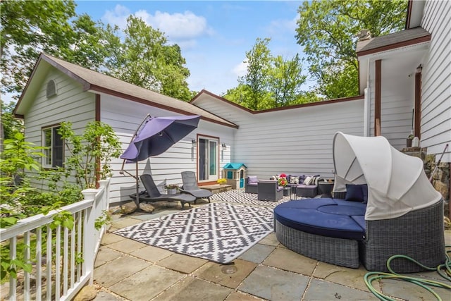 view of patio / terrace with an outdoor living space