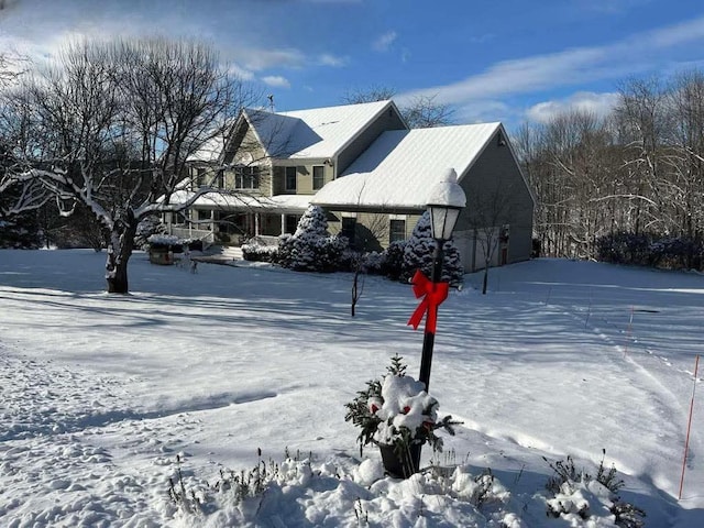 view of snowy exterior