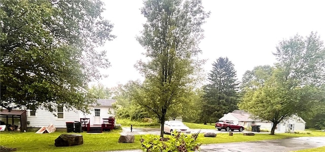 view of yard featuring a deck