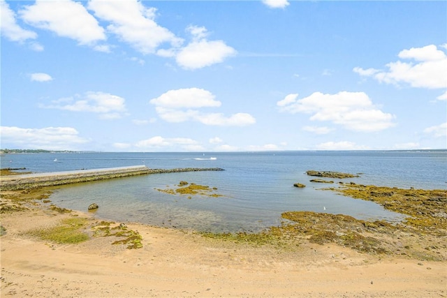 view of water feature featuring a view of the beach