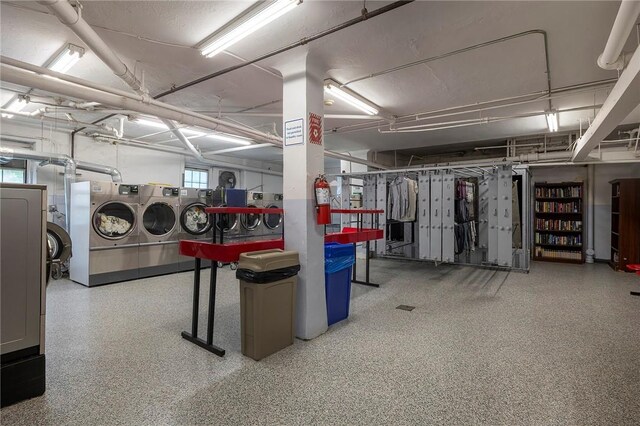 basement with independent washer and dryer