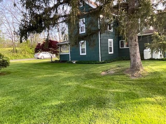 view of yard featuring central AC