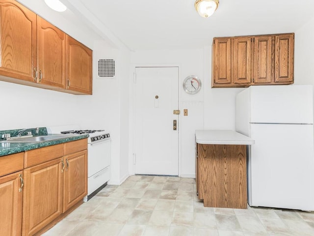 kitchen with white appliances and sink