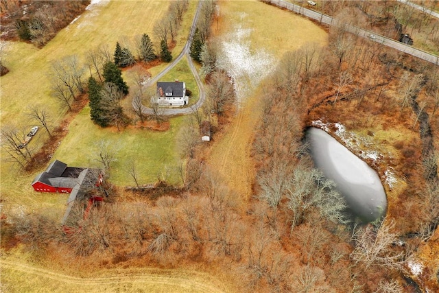 drone / aerial view with a rural view