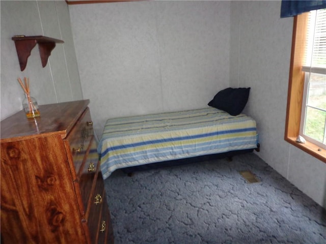 bedroom featuring carpet flooring and multiple windows